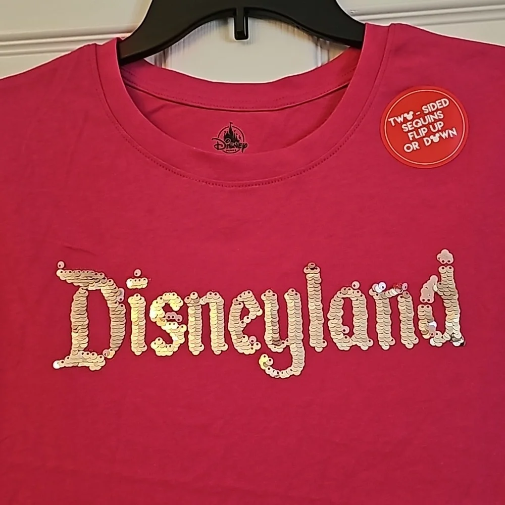 NWT - Disney Parks - Bright Pink Sequin Tee - New With Tag - Picture 3 of 6